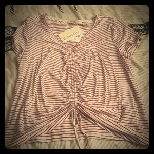 NWT XL Rewind super soft Top red and white stripes